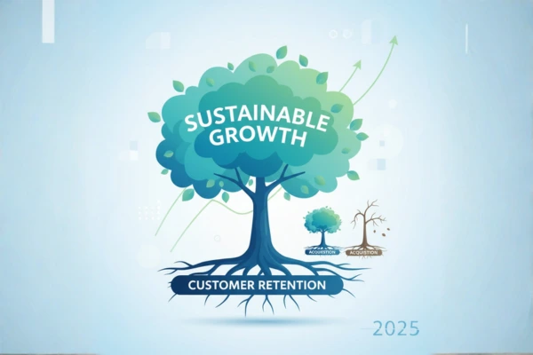 A chart showing a rising arrow, symbolizing how effective customer retention management strategies lead to sustainable business growth.